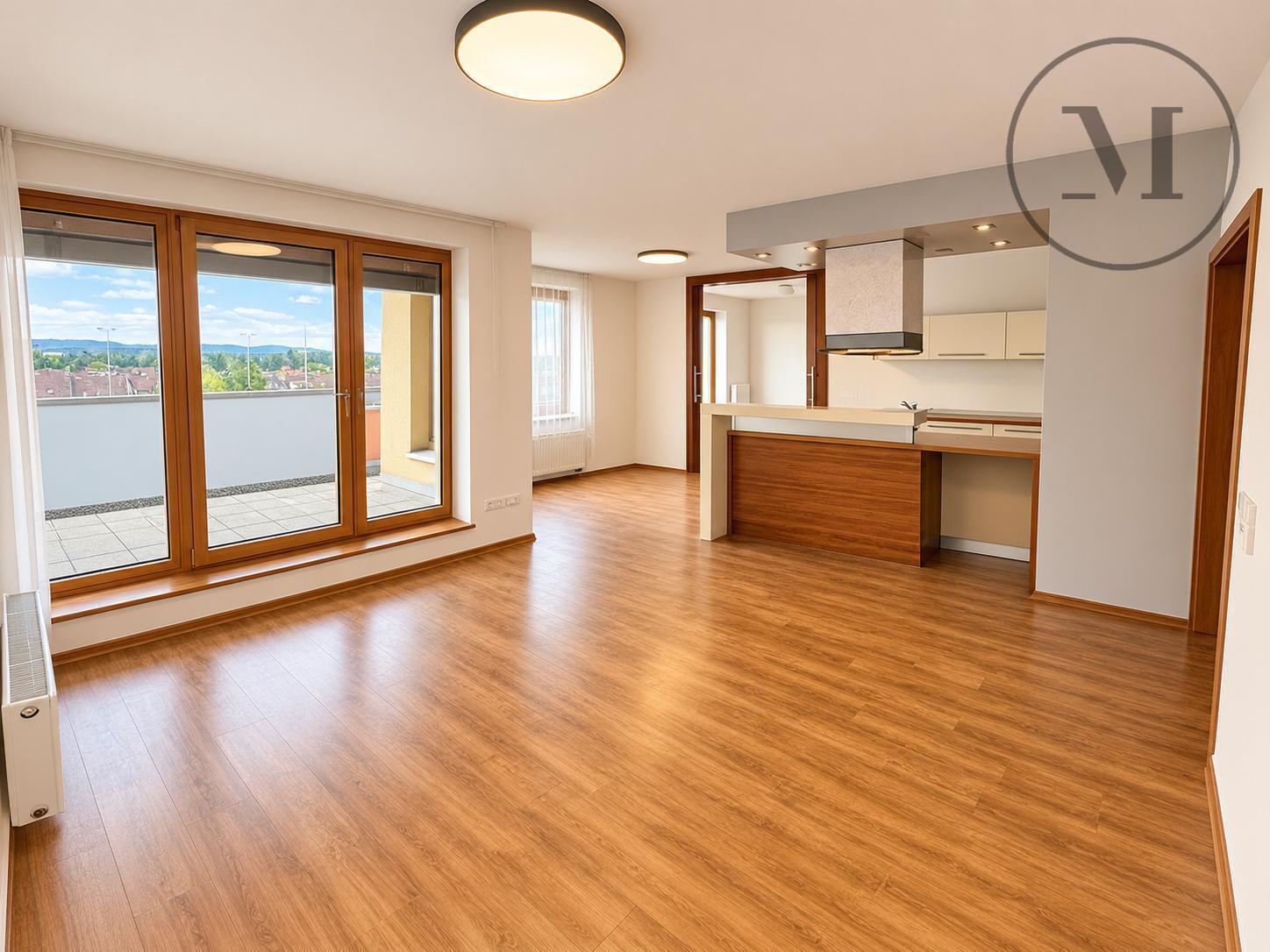 prostorný byt 3+kk o podlahové ploše 97,09 m² s krásnou terasou