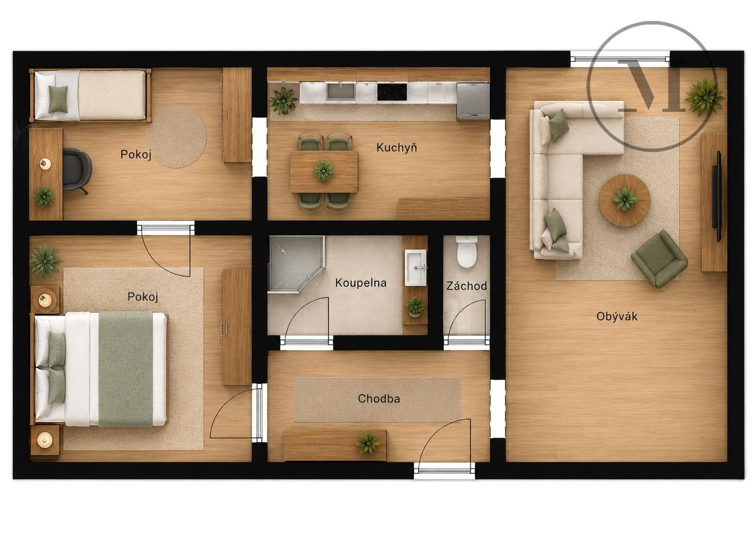 Prodej bytu 3+1 (73 m²) se soukromou zahrádkou a 3 sklepy – kousek od Týna nad Vltavou